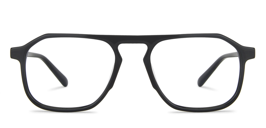 Black Aviator Full Rim Unisex Eyeglasses by John Jacobs-142524