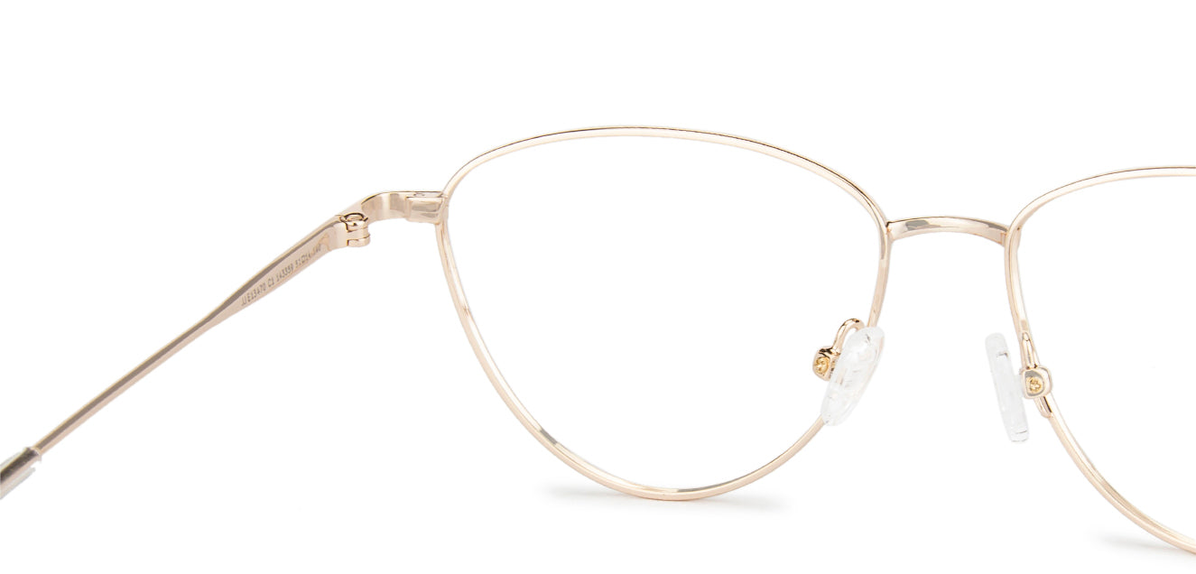 Gold Cat Eye Full Rim Women Eyeglasses by John Jacobs Computer Glasses-147376