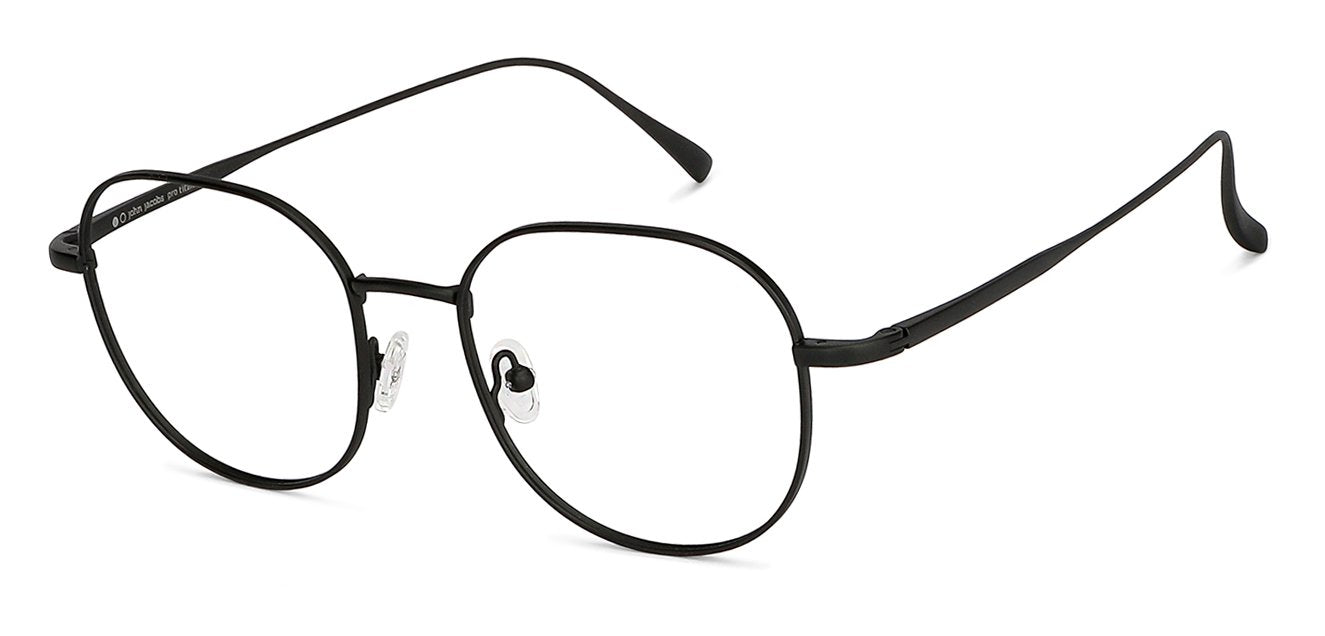 Black Round Full Rim Unisex Eyeglasses by John Jacobs-147408