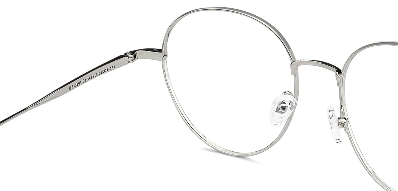 Silver Round Full Rim Unisex Eyeglasses by John Jacobs-147411