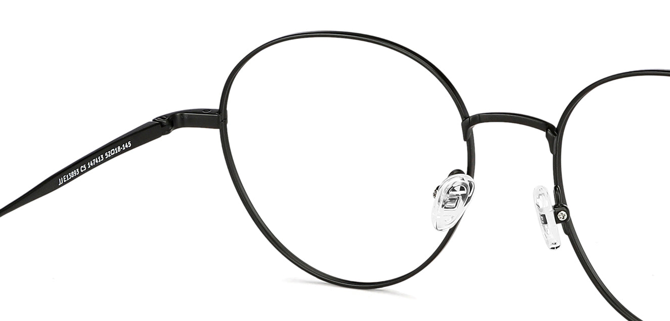 Black Round Full Rim Unisex Eyeglasses by John Jacobs-147413