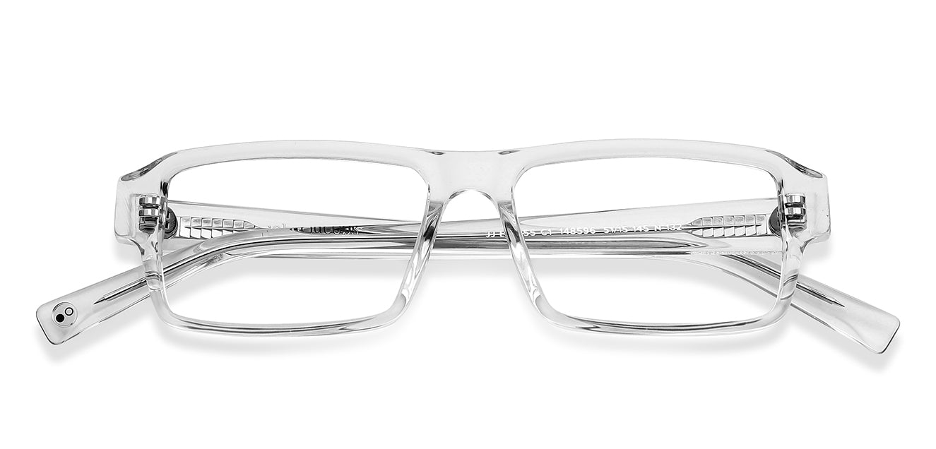 Transparent Rectangle Full Rim Unisex Eyeglasses by John Jacobs-148596