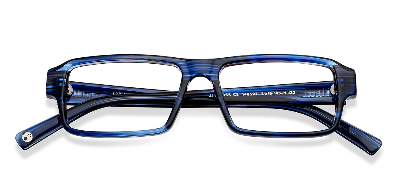 Blue Rectangle Full Rim Unisex Eyeglasses by John Jacobs-148597
