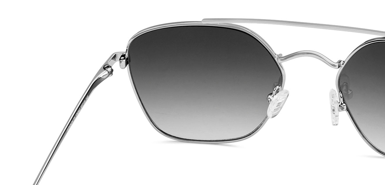 Silver Hexagonal Full Rim Unisex Sunglasses by John Jacobs-134942