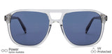 Transparent Square Full Rim Wide Unisex Sunglasses by John Jacobs-137136
