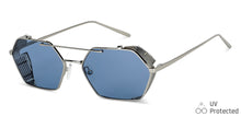 Load image into Gallery viewer, Silver Hexagonal Full Rim Unisex Sunglasses by John Jacobs-148222