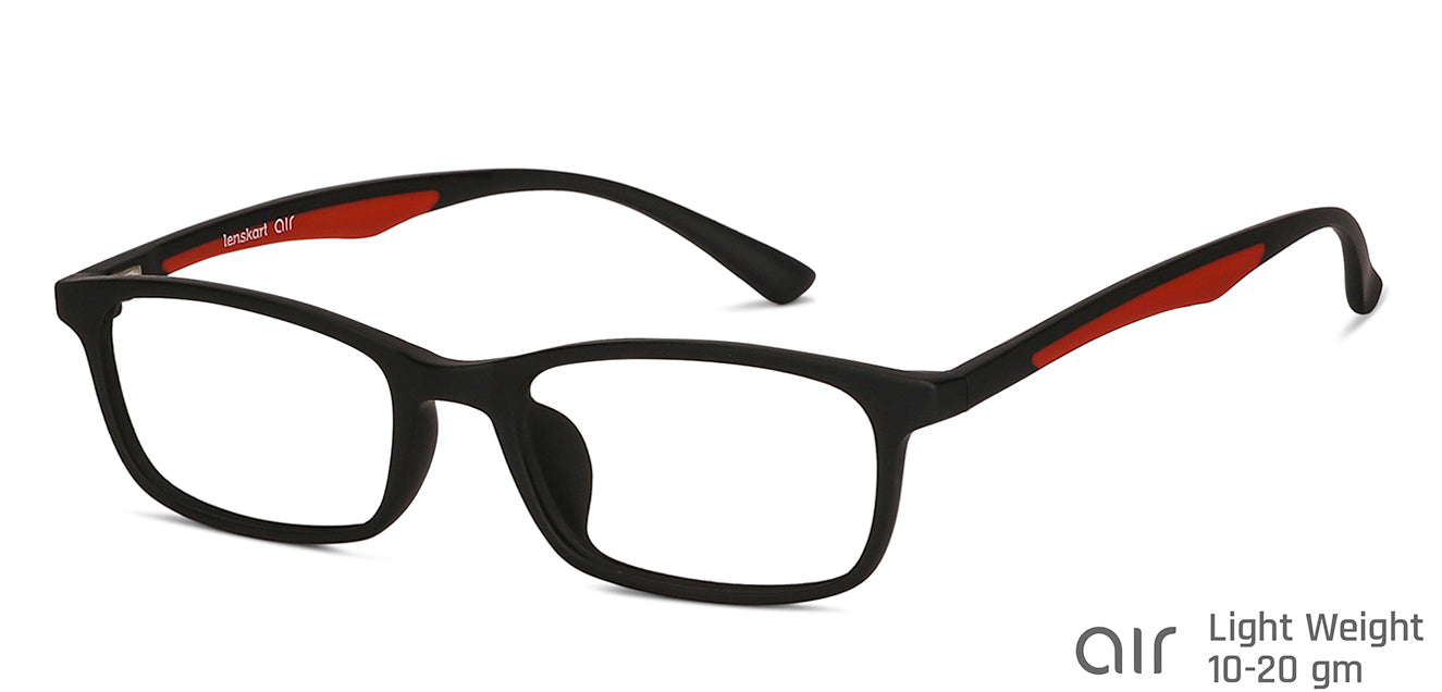 Black Rectangle Full Rim Unisex Eyeglasses by Lenskart Air Computer Glasses-148148