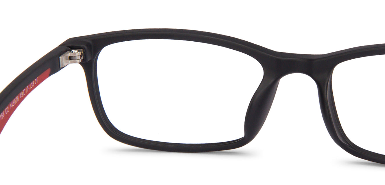 Black Rectangle Full Rim Narrow Unisex Eyeglasses by Lenskart Air-145978
