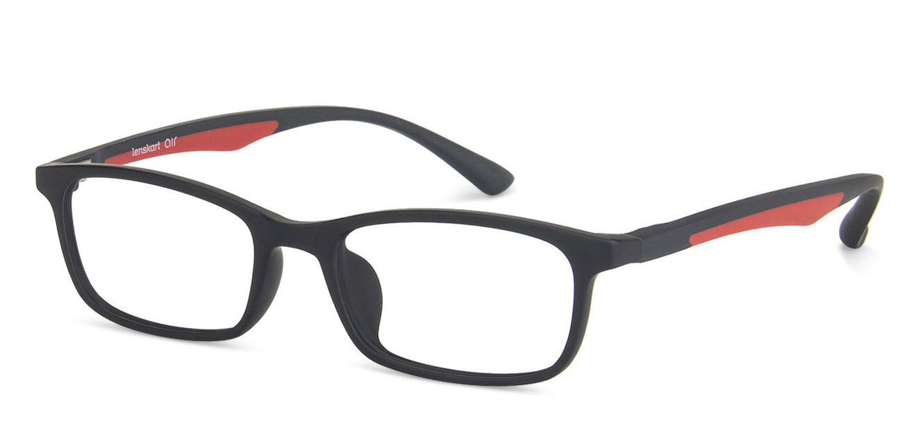 Black Rectangle Full Rim Narrow Unisex Eyeglasses by Lenskart Air-145978