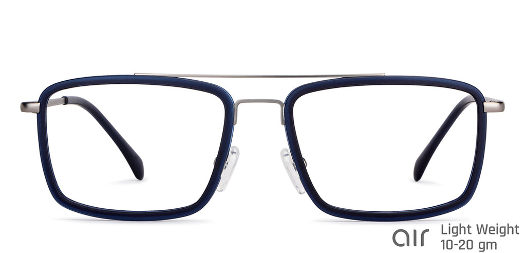Blue Rectangle Full Rim Unisex Eyeglasses by Lenskart Air-149270