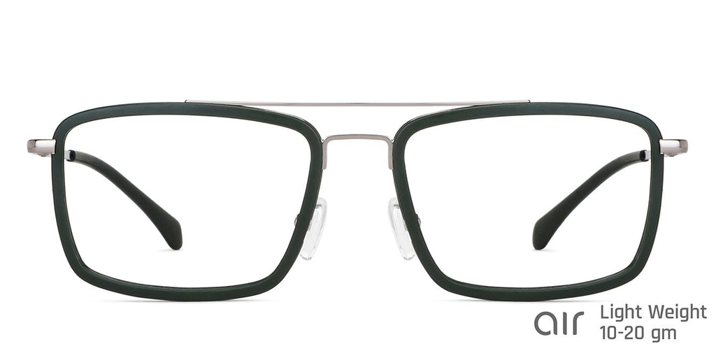 Green Rectangle Full Rim Unisex Eyeglasses by Lenskart Air-149271