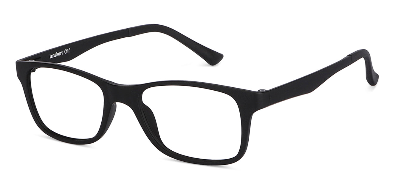 Black Rectangle Full Rim Narrow Unisex Eyeglasses by Lenskart Air LA-145979