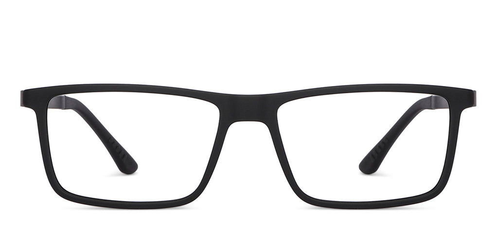 Black Rectangle Full Rim Extra Wide Unisex Eyeglasses by Lenskart Air LA-145981