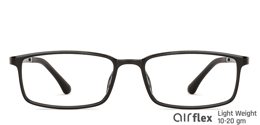 Black Rectangle Full Rim Unisex Eyeglasses by Lenskart Air-146809