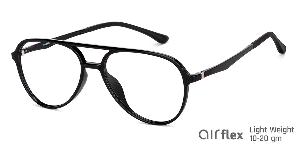 Black Aviator Full Rim Unisex Eyeglasses by Lenskart Air-148364