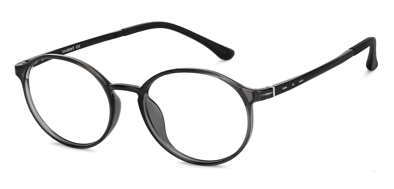 Grey Round Full Rim Unisex Eyeglasses by Lenskart Air-148366