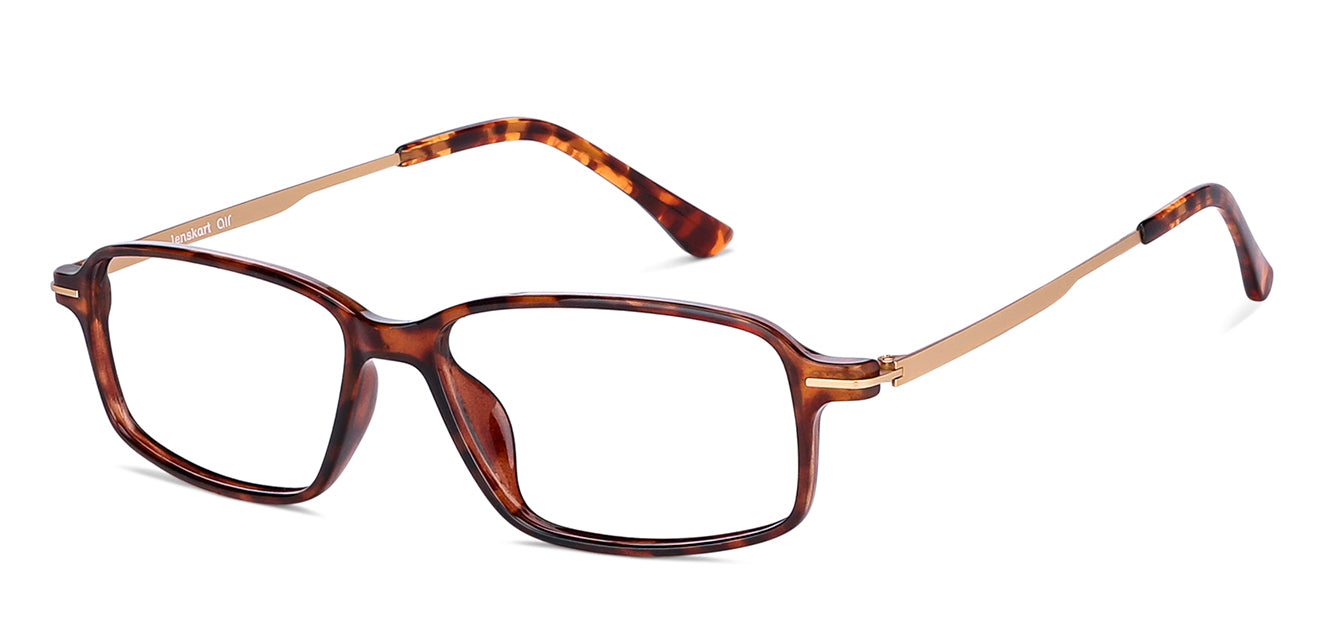 Brown Rectangle Full Rim Medium Unisex Eyeglasses by Lenskart Air-146842