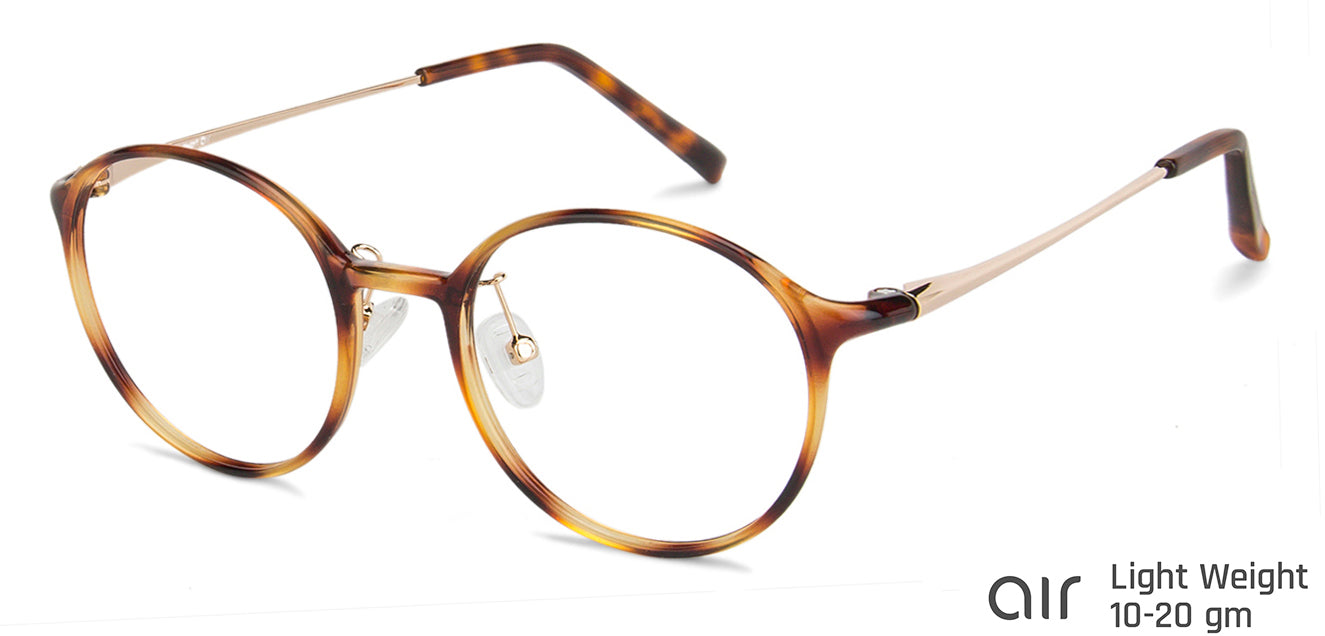 Brown Round Full Rim Medium Unisex Eyeglasses by Lenskart Air-146001
