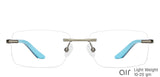 Blue Rectangle Rimless Unisex Eyeglasses by Lenskart Air-147821