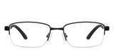 Black Rectangle Half Rim Wide Unisex Eyeglasses by Lenskart Air-146854