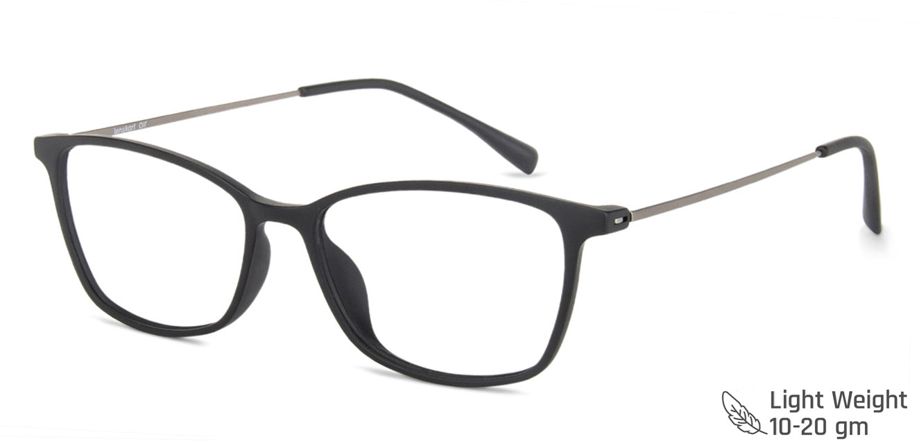 Black Rectangle Full Rim Unisex Eyeglasses by Lenskart Air Computer Glasses-147901