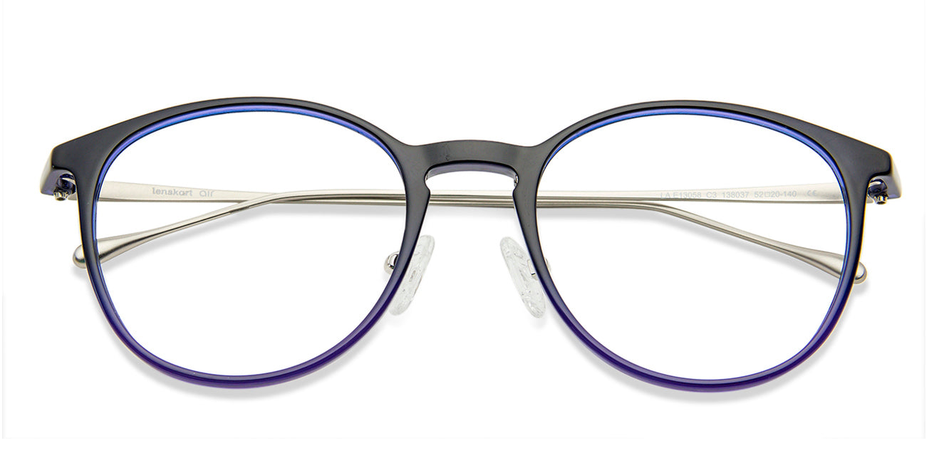 Blue Round Full Rim Unisex Eyeglasses by Lenskart Air Computer Glasses-146733