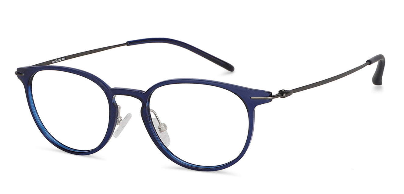 Blue Round Full Rim Unisex Eyeglasses by Lenskart Air Computer Glasses-147893