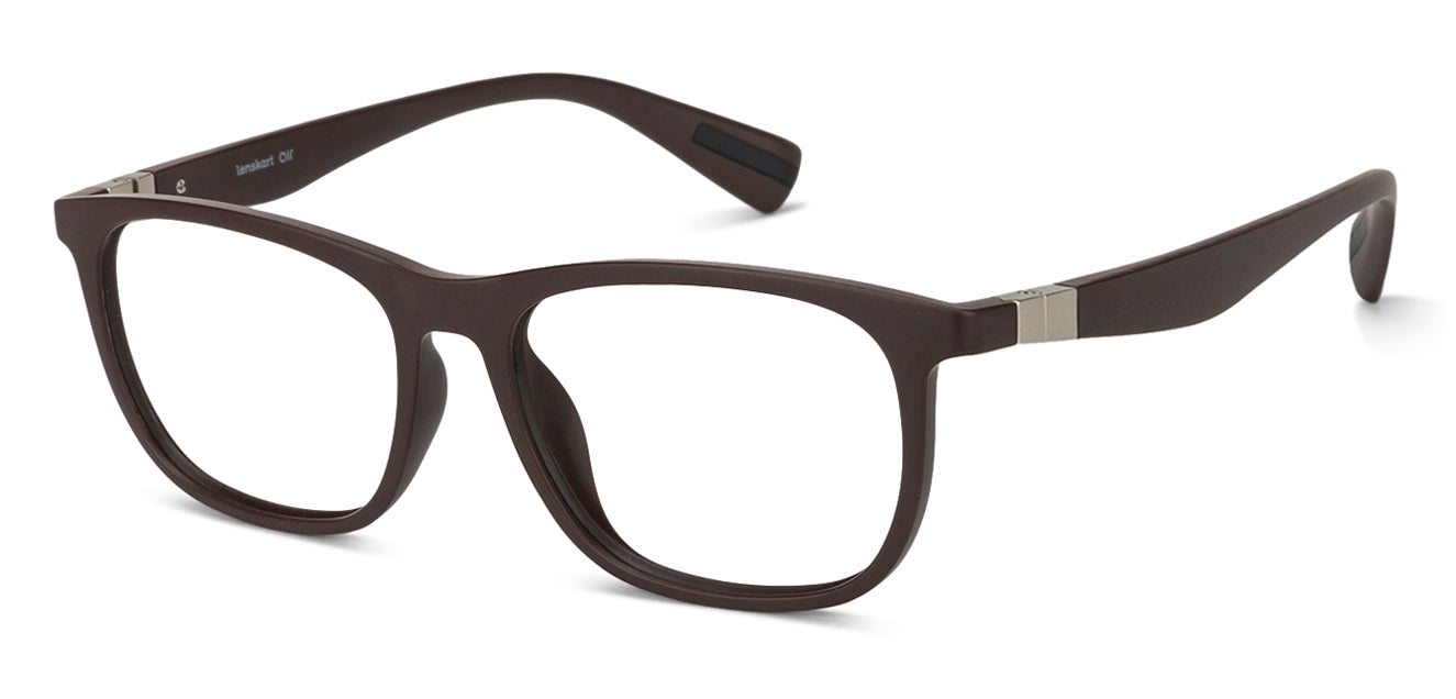 Brown Rectangle Full Rim Unisex Eyeglasses by Lenskart Air Computer Glasses-147885