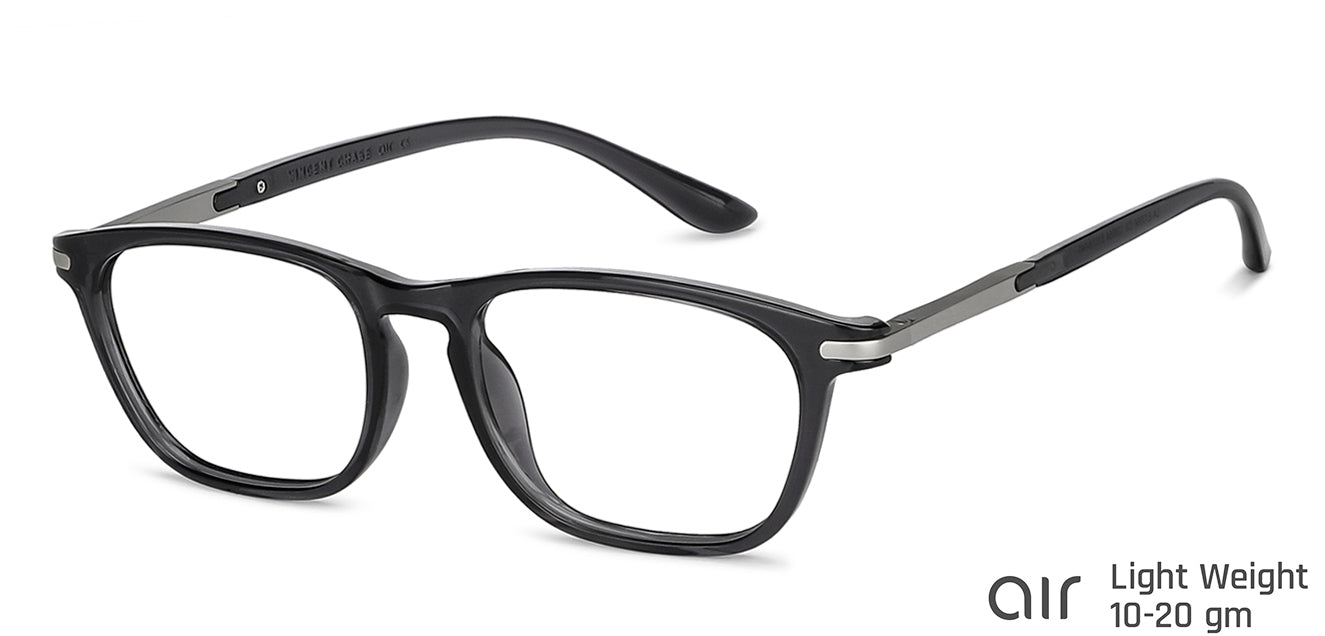 Grey Rectangle Full Rim Unisex Eyeglasses by Lenskart Air Computer Glasses-146770