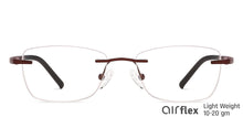 Load image into Gallery viewer, Maroon Rectangle Rimless Unisex Eyeglasses by Lenskart Air Computer Glasses-147880