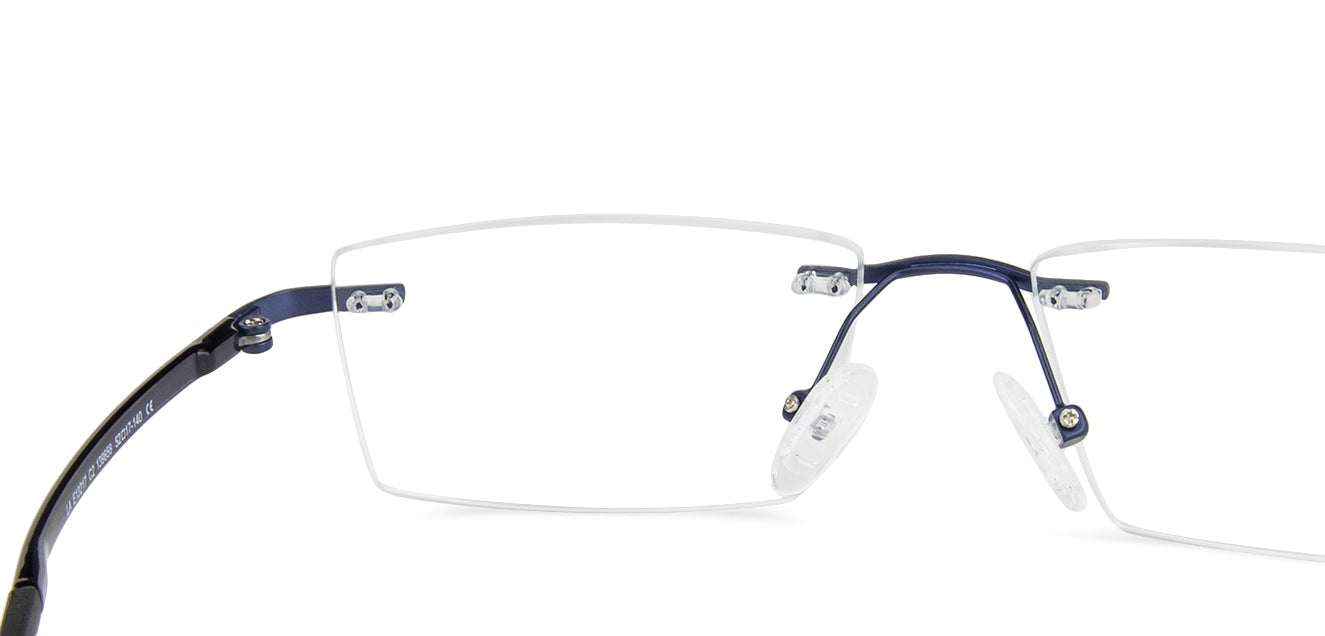 Blue Rectangle Rimless Unisex Eyeglasses by Lenskart Air Computer Glasses-147878