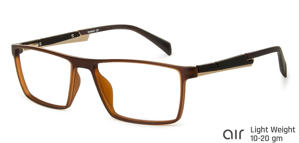 Brown Rectangle Full Rim Unisex Eyeglasses by Lenskart Air Computer Glasses-144221