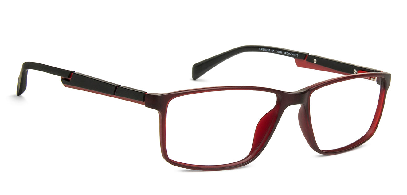 Red Rectangle Full Rim Unisex Eyeglasses by Lenskart Air Computer Glasses-144226