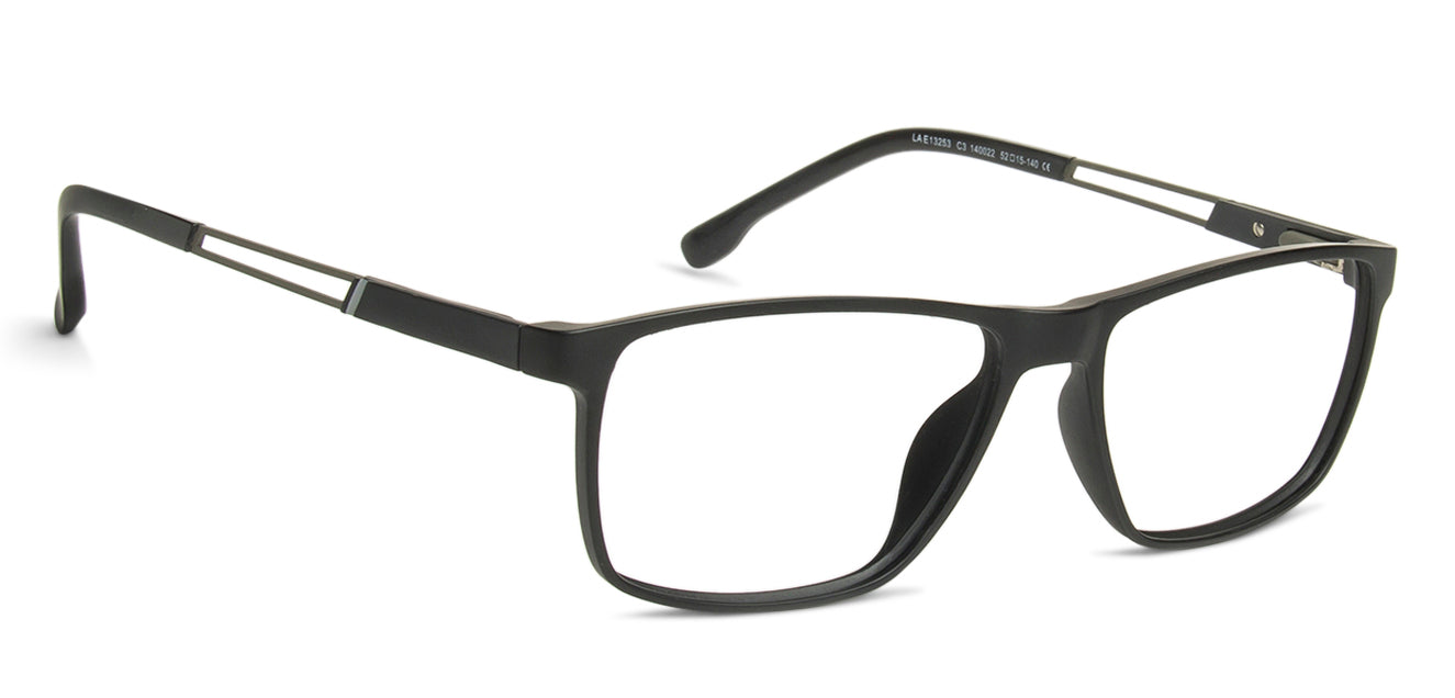 Black Rectangle Full Rim Unisex Eyeglasses by Lenskart Air Computer Glasses-144294