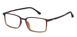 Brown Rectangle Full Rim Unisex Eyeglasses by Lenskart Air Computer Glasses-147870