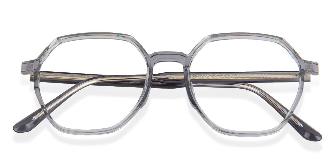 Grey Hexagonal Full Rim Unisex Eyeglasses by Lenskart Air LA-146014