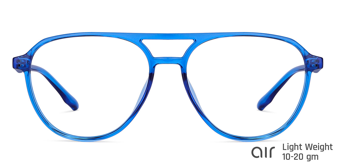 Blue Aviator Full Rim Unisex Eyeglasses by Lenskart Air Computer Glasses-148687