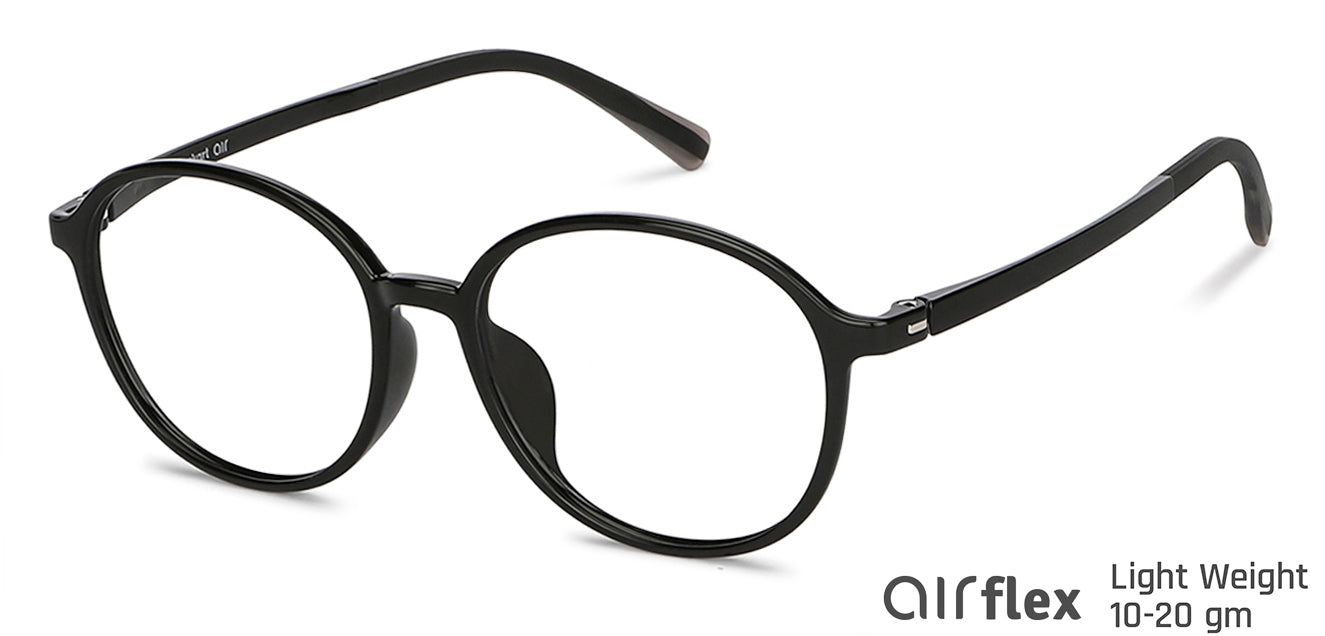 Black Round Full Rim Unisex Eyeglasses by Lenskart Air-146649