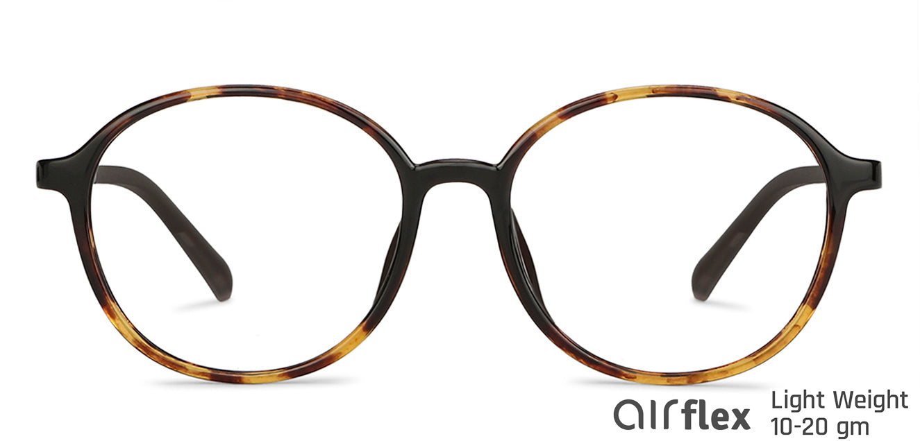 Brown Round Full Rim Medium Unisex Eyeglasses by Lenskart Air-146650