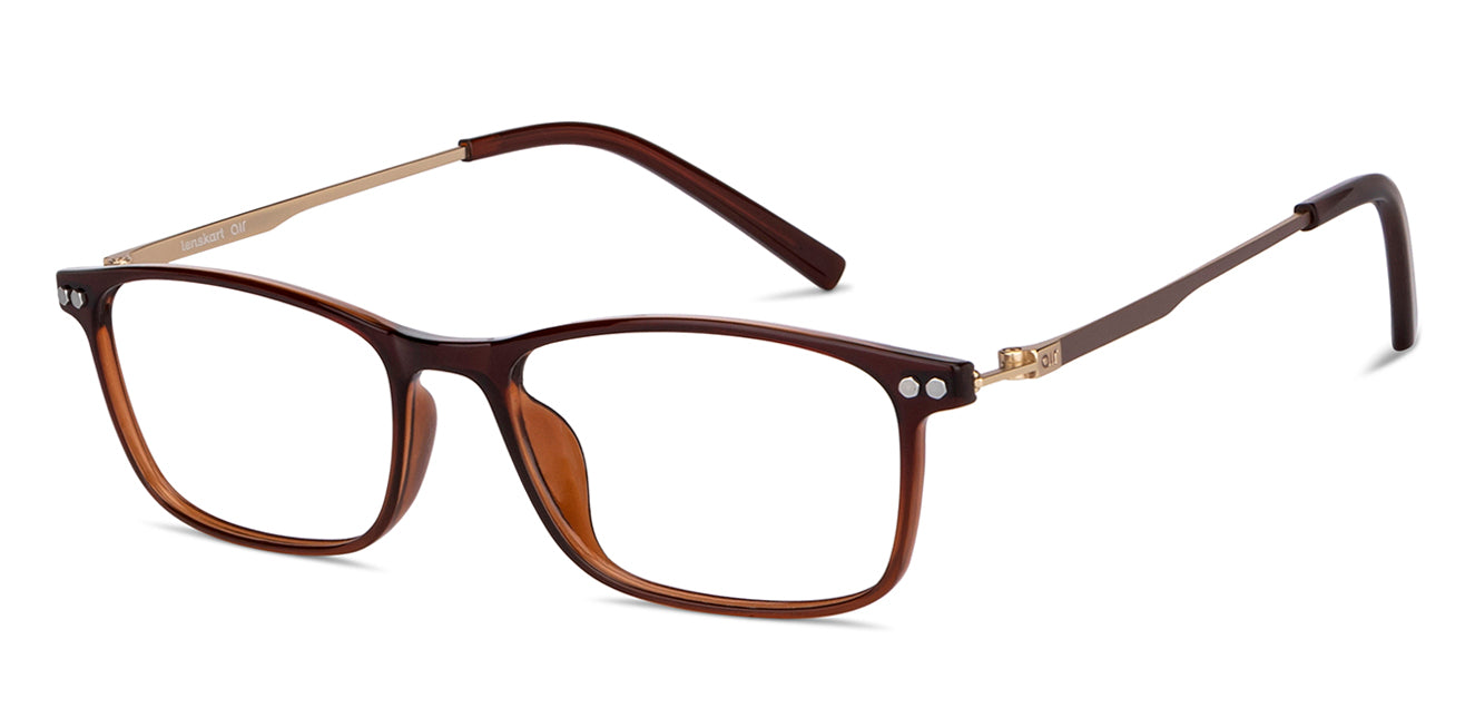 Brown Rectangle Full Rim Unisex Eyeglasses by Lenskart Air-147085