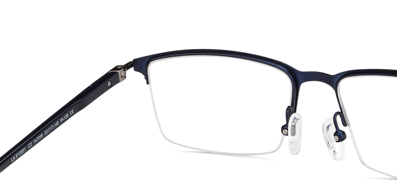 Blue Rectangle Half Rim Unisex Eyeglasses by Lenskart Air-147096