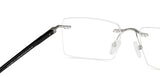 Silver Rectangle Rimless Unisex Eyeglasses by Lenskart Air-147099