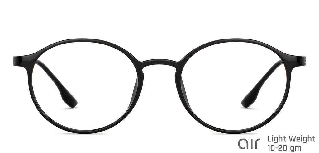 Black Round Full Rim Unisex Eyeglasses by Lenskart Air-147434
