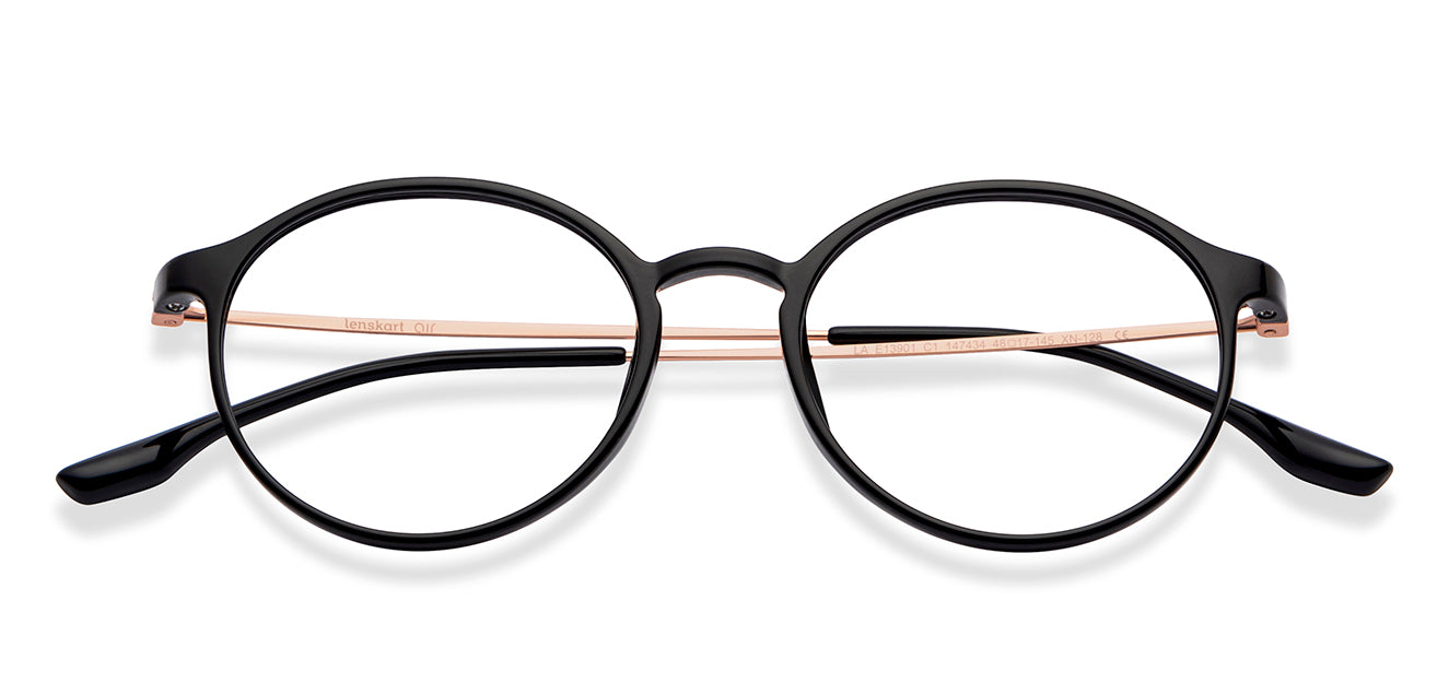 Black Round Full Rim Unisex Eyeglasses by Lenskart Air-147434