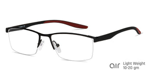 Black Rectangle Half Rim Unisex Eyeglasses by Lenskart Air-147444