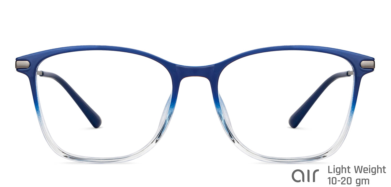 Blue Rectangle Full Rim Unisex Eyeglasses by Lenskart Air-148324