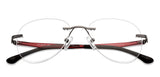 Red Aviator Rimless Unisex Eyeglasses by Lenskart Air-148336