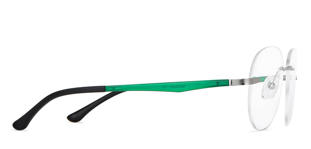 Green Aviator Rimless Unisex Eyeglasses by Lenskart Air-148338