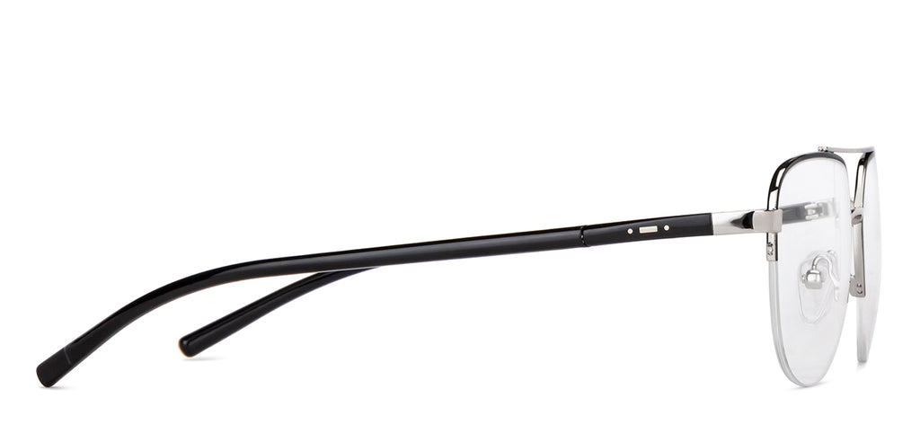 Silver Aviator Half Rim Unisex Eyeglasses by Lenskart Air-148341