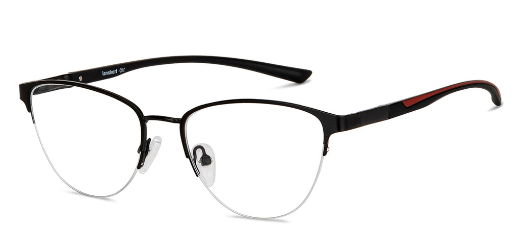 Black Cat Eye Half Rim Unisex Eyeglasses by Lenskart Air-148343